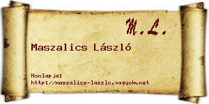 Maszalics László névjegykártya